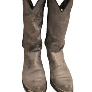 Capezio Western Boots Gray Size 7M Leather festival rodeo yellow stone boots